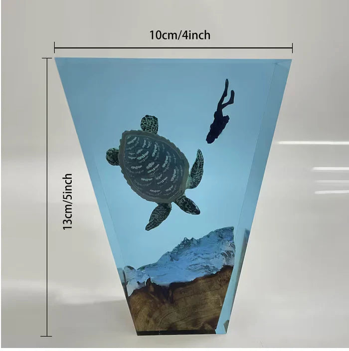 Large Turtle Resin Lamp