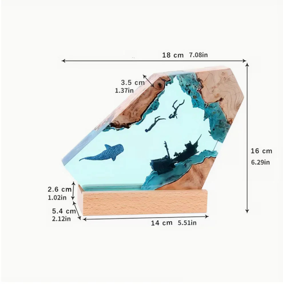 Pirate ship Resin Lamp