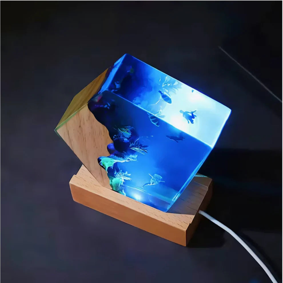 Turtle, Whale & Jellyfish Resin Lamp