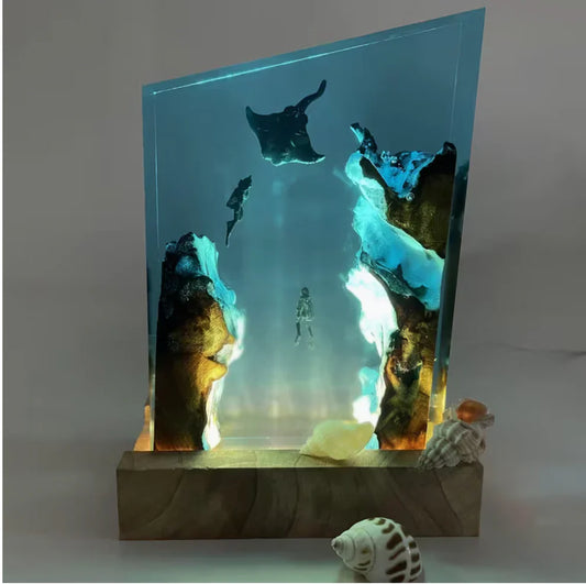 Batfish Resin Lamp