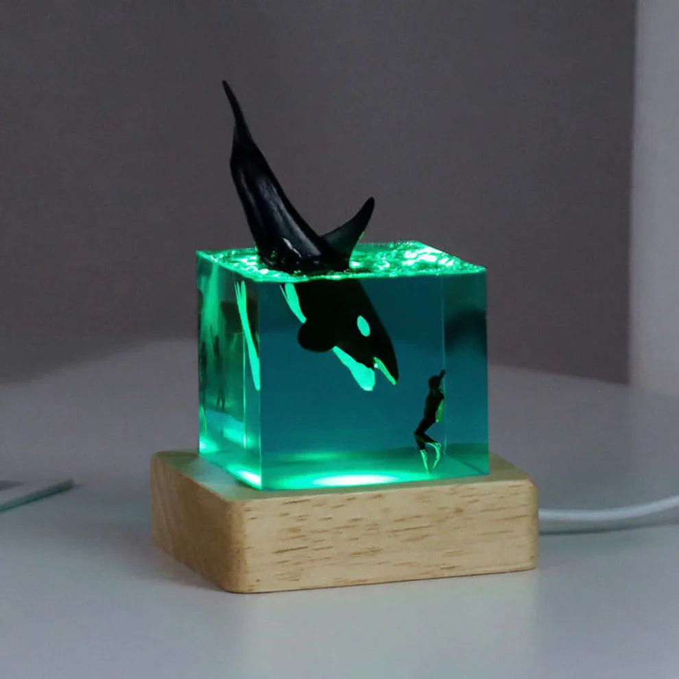 Ocean Resin Night Light Cube