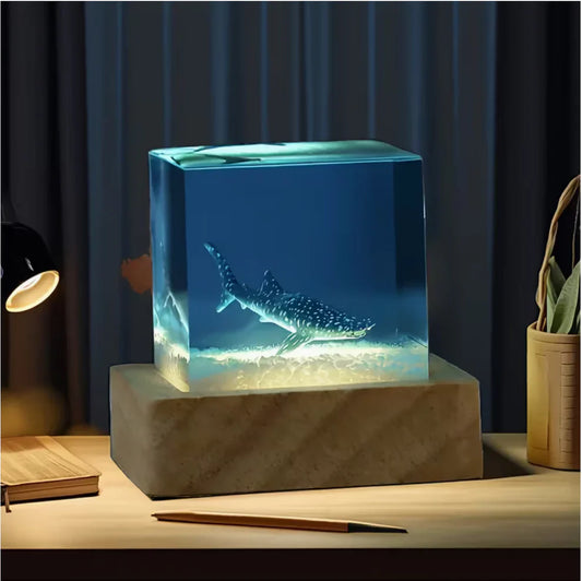 Single Whale Resin Lamp
