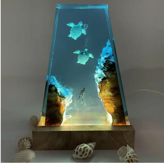 Turtle Resin Lamp
