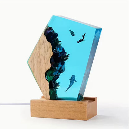 Turtle, Whale & Jellyfish Resin Lamp