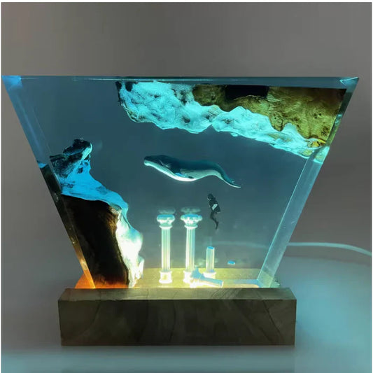 Whale Resin Lamp